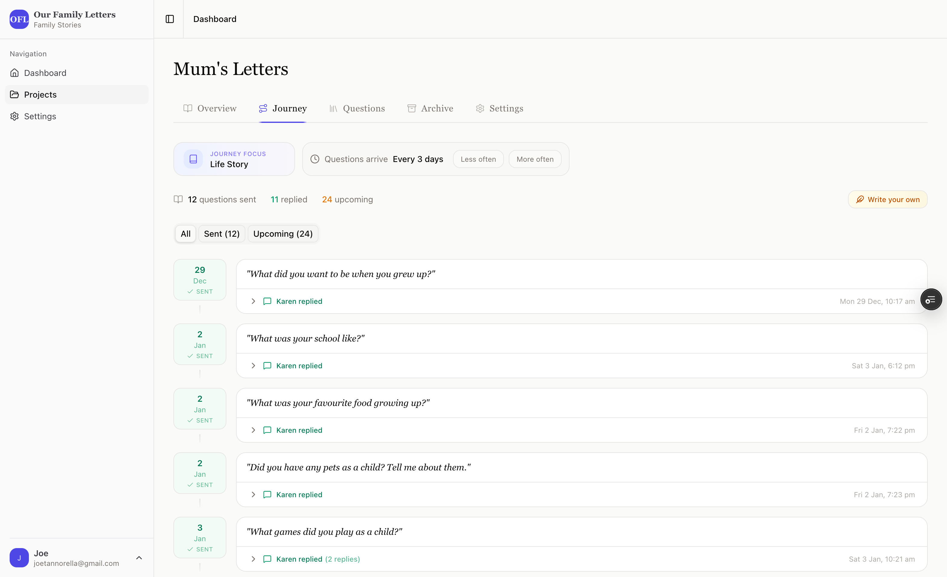 Our Family Letters screenshot 3